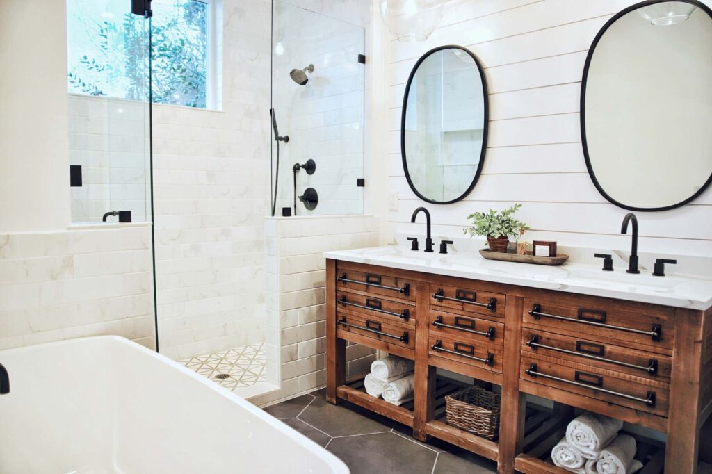 Home Bathroom that has been staged in preparation for home sale